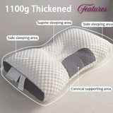 Knitted Massage Neck Pillow For Sleeping Soft, Adjustable Ergonomic Orthopedic Contour Support Pillow, High Quality Pillow Core, Removable Cove