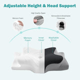 4.7/5.5" H Adjustable Cervical Pillow for Neck Pain, Ergonomic Memory Foam Neck Pillow for Sleeping with Pillowcase, Orthopedic Contour Neck Pillow for Side Back Stomach Sleeper, Grey
