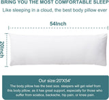 Large Body Pillow Insert- Breathable Full Body Pillow for Side Sleeper - Soft Long Bed Pillow for Adults