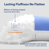 Cooling Bed Pillows Queen Size Set of 2, Cool for Hot Sleepers, Soft Gusseted Hotel Down Alternative Pillow 2 Pack for Side Back Stomach Sleeper, Supportive, Pain Relief,