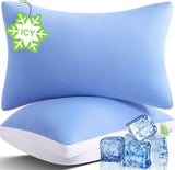 Cooling Bed Pillows Queen Size Set of 2, Cool for Hot Sleepers, Soft Gusseted Hotel Down Alternative Pillow 2 Pack for Side Back Stomach Sleeper, Supportive, Pain Relief,