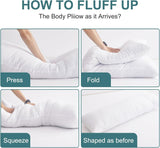Large Body Pillow Insert- Breathable Full Body Pillow for Side Sleeper - Soft Long Bed Pillow for Adults
