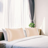 Silk Pillowcase 2 Pack for Hair and Skin with Hidden Zipper, Both Sides 19 Momme Smooth and Breathable Silk Pillow Cases Set of 2