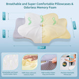 Cervical Neck Pillow for Pain Relief Sleeping, Contour Memory Foam Pillows, Ergonomic Side Sleeper Pillows for Adults, Cooling Orthopedic Neck Support Pillow for Back Stomach Sleepers