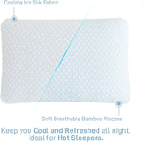 Shredded Memory Foam Cooling Soft Pillows King Size Set of 2, Adjustable Hypoallergenic Hotel Quality Bed Pillow for Side, Back and Stomach Sleeper