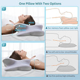 Cervical Neck Pillow for Pain Relief Sleeping, Contour Memory Foam Pillows, Ergonomic Side Sleeper Pillows for Adults, Cooling Orthopedic Neck Support Pillow for Back Stomach Sleepers