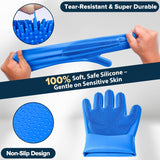 6PCS Pet Grooming Kit | Dog Washing Gloves | Dog Bath Brush | Dog Bath Gloves | Dog Shampoo Brush | Pet Grooming Gloves | Cat Bathing Supplies | Dog Bath Supplies (Navy Blue)