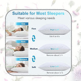 QUTOOL Cooling Bed Pillows for Sleeping Shredded Memory Foam Pillows Adjustable Gel Pillows for Side Stomach Back Sleepers Washable Removable Cover Standard Size Pack of 1