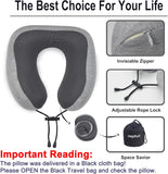 Neck Pillow for Traveling, Upgraded Travel Neck Pillow for Airplane 100% Pure Memory Foam Travel Pillow for Flight Headrest Sleep, Portable Plane Accessories, Light Grey