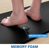 Kitchen Mats, 2PCS Kitchen Rugs, Cushioned Anti Fatigue Kitchen Mats for Floor, Non-Slip Standing Desk Mat, Waterproof Kitchen Rug Set for Kitchen, Floor, Office, 17.3"x30"+17.3"x47", Black