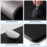 Kitchen Mats, 2PCS Kitchen Rugs, Cushioned Anti Fatigue Kitchen Mats for Floor, Non-Slip Standing Desk Mat, Waterproof Kitchen Rug Set for Kitchen, Floor, Office, 17.3"x30"+17.3"x47", Black