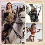 3 PCS Renaissance Accessories, Viking Belt, Medieval Vintage Belt Pouch & Leather Bracers for Halloween LARP Cosplay