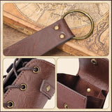 3 PCS Renaissance Accessories, Viking Belt, Medieval Vintage Belt Pouch & Leather Bracers for Halloween LARP Cosplay