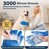 6PCS Pet Grooming Kit | Dog Washing Gloves | Dog Bath Brush | Dog Bath Gloves | Dog Shampoo Brush | Pet Grooming Gloves | Cat Bathing Supplies | Dog Bath Supplies (Navy Blue)