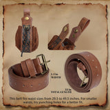 Renaissance Belt Pouch Medieval Viking Pirate Leather Bag Potion Bottle Set Skirt Hike Halloween Cosplay Costume Accessorie (Brown, Belt Pouch)