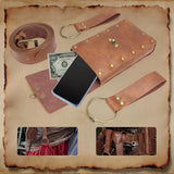 Renaissance Belt Pouch Medieval Viking Pirate Leather Bag Potion Bottle Set Skirt Hike Halloween Cosplay Costume Accessorie (Brown, Belt Pouch)