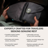 trtl Travel and Airplane Pillow - Real Sleeping Experience on Long Flights - Neck and Shoulder Support - Super-Soft, Lightweight, Easy-to-Carry, and Machine-Washable Flight Pillow - Black