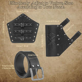 Mens Renaissance Costume Set Medieval Belt Shoulder Armor Faux Leather Bracers Shawl Viking LARP Cosplay Accessories