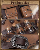 Single Shoulder Armor Vials Coin Pouch Retro Medieval Knight Shoulder Armors Pauldron Renaissance Cosplay Viking Costume (Brown a)