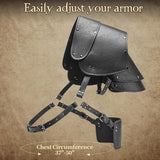 Mens Renaissance Costume Set Medieval Belt Shoulder Armor Faux Leather Bracers Shawl Viking LARP Cosplay Accessories