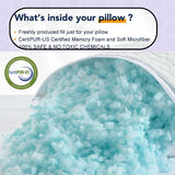 QUTOOL Cooling Bed Pillows for Sleeping Shredded Memory Foam Pillows Adjustable Gel Pillows for Side Stomach Back Sleepers Washable Removable Cover Standard Size Pack of 1