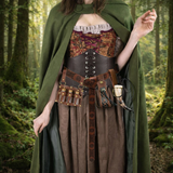 5PCS Renaissance Costume Sets Corset Waistband Belt Pouch Coin Purse Potion Bottle Vials Skirt Hike Medieval Cosplay